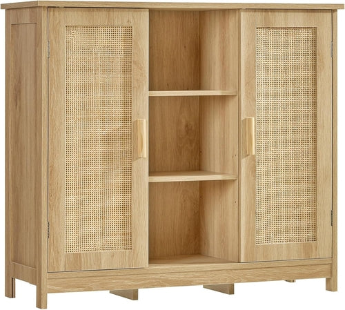 Rattan Cabinet with 4 Adjustable Shelves  - Pop Baazar